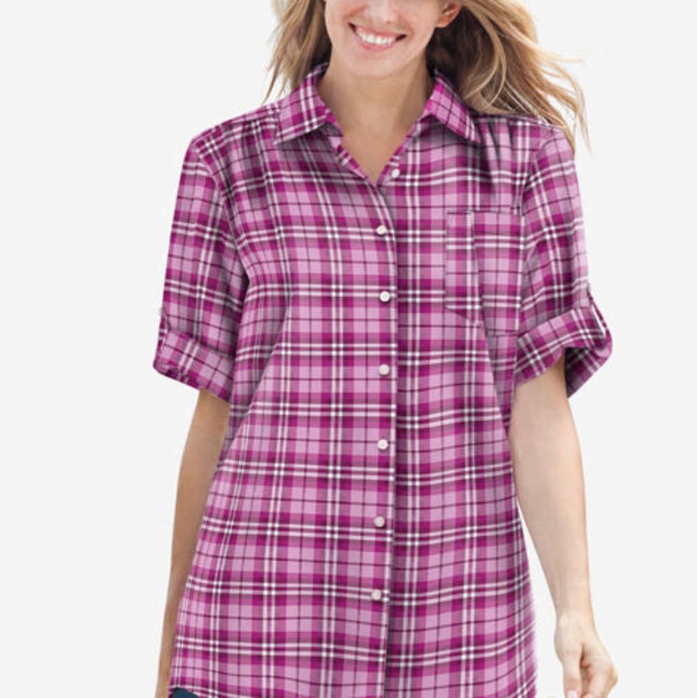 Woman Within Women's Plaid Shirt